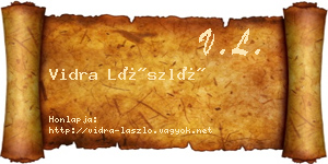 Vidra László névjegykártya