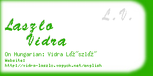 laszlo vidra business card